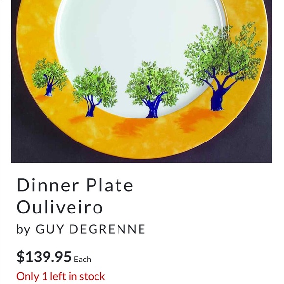 GUY DEGRENNE Ouliveiro Pattern Dinner Plate & Salad Plate - Picture 12 of 15